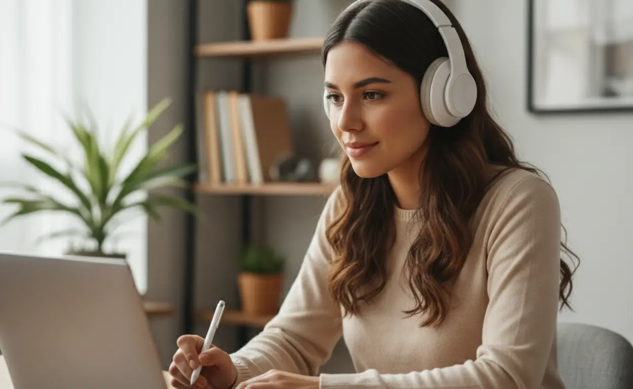 Estudiante aprendiendo inglés